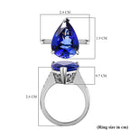 RHAPSODY - 950 Platinum AAAA Tanzanite & Diamond Tear Drop Ring 9.24 Ct. Platinum Wt. 7.32 Gms