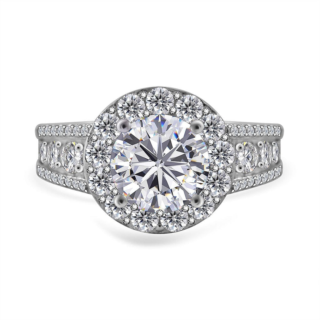 Cubic Zirconia Ring in Rhodium Overlay Sterling Silver 4.77 Ct, Silver Wt 5.00 GM