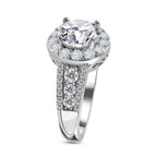 Cubic Zirconia Ring in Rhodium Overlay Sterling Silver 4.77 Ct, Silver Wt 5.00 GM