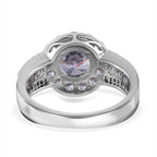 Cubic Zirconia Ring in Rhodium Overlay Sterling Silver 4.77 Ct, Silver Wt 5.00 GM