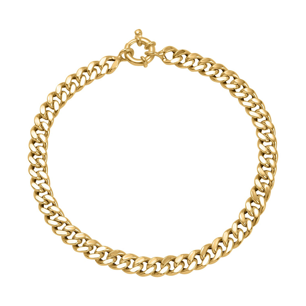 Maestro Collection - 9K Yellow Gold Curb Bracelet (Size - 7.5)