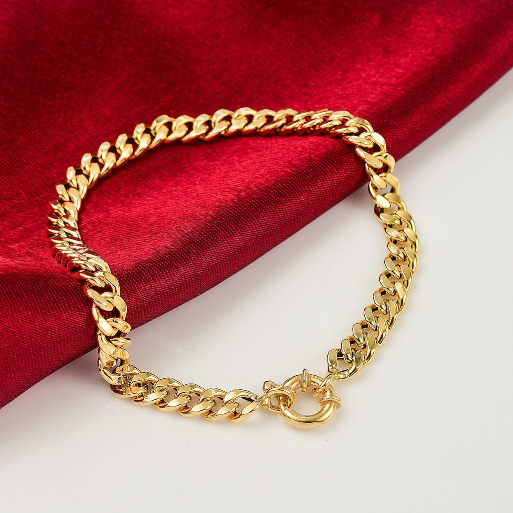 Maestro Collection - 9K Yellow Gold Curb Bracelet (Size - 7.5)