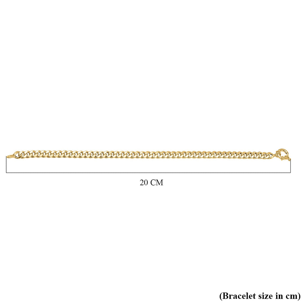 Maestro Collection - 9K Yellow Gold Curb Bracelet (Size - 7.5)