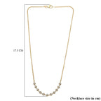 Diamond Floral Necklace (Size - 18) in 18K Vermeil YG Plated Sterling Silver 0.50 Ct, Silver Wt. 8.00 GM