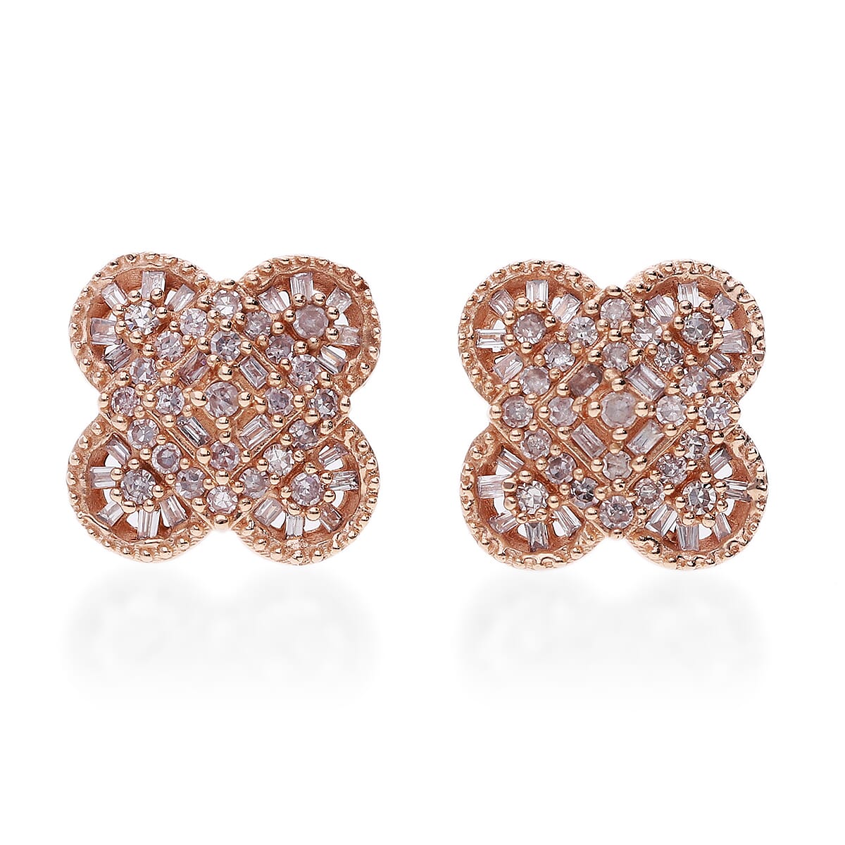 9K Rose Gold SGL Certified Pink Diamond Clove Stud Earrings 0.572 Cts 7648900 0