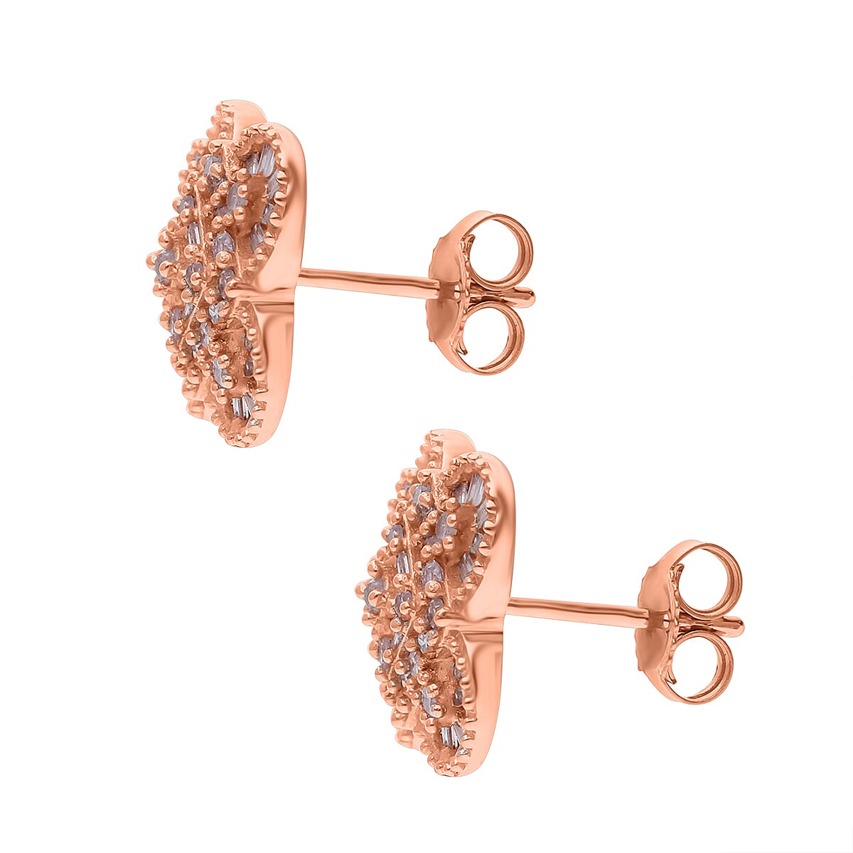 9K Rose Gold SGL Certified Pink Diamond Clove Stud Earrings 0.572 Cts 7648900 2