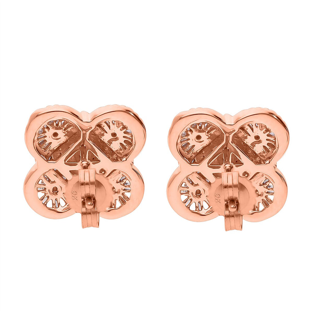 9K Rose Gold SGL Certified Pink Diamond Clove Stud Earrings 0.572 Cts