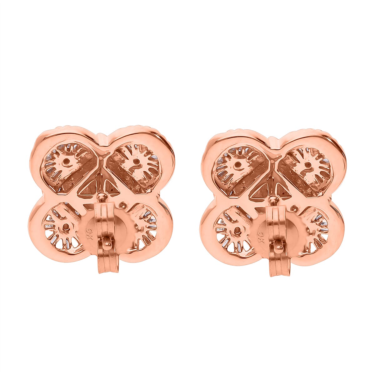 9K Rose Gold SGL Certified Pink Diamond Clove Stud Earrings 0.572 Cts 7648900 3