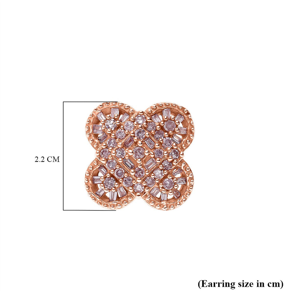 9K Rose Gold SGL Certified Pink Diamond Clove Stud Earrings 0.572 Cts