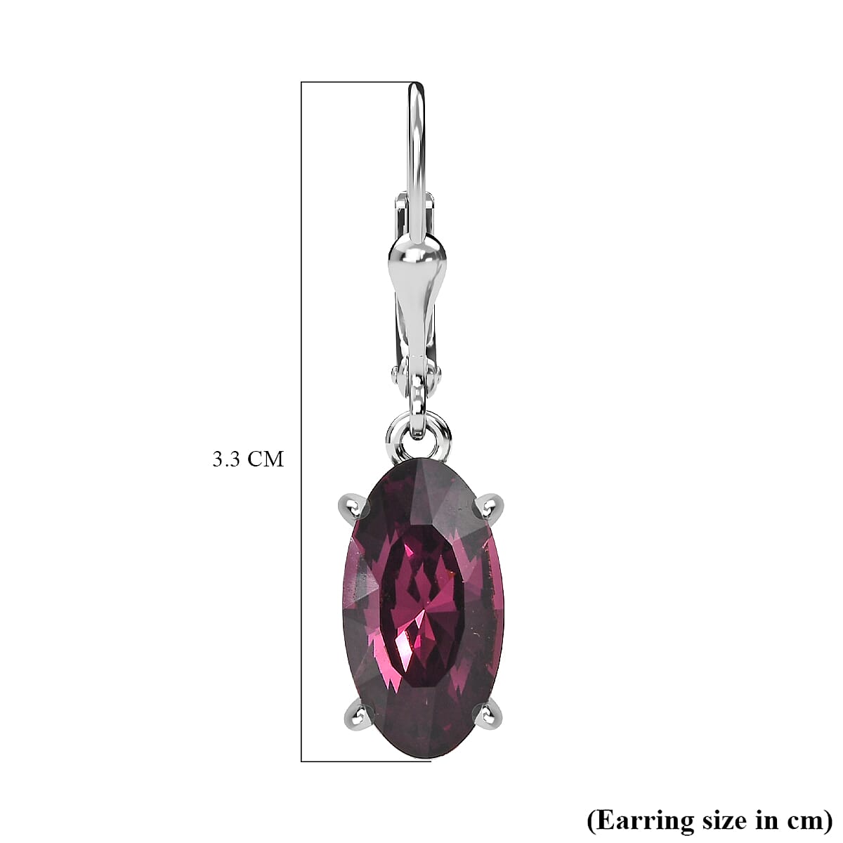 Amethyst Finest Austrian Crystal Solitaire Dangle Earrings in Platinum Overlay Sterling Silver 7650133 5