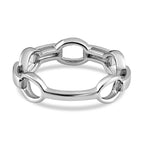 Diamond Pave Cable Link Diamond Band Ring in Platinum Overlay Sterling Silver 0.15 Ct