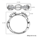 Diamond Pave Cable Link Diamond Band Ring in Platinum Overlay Sterling Silver 0.15 Ct