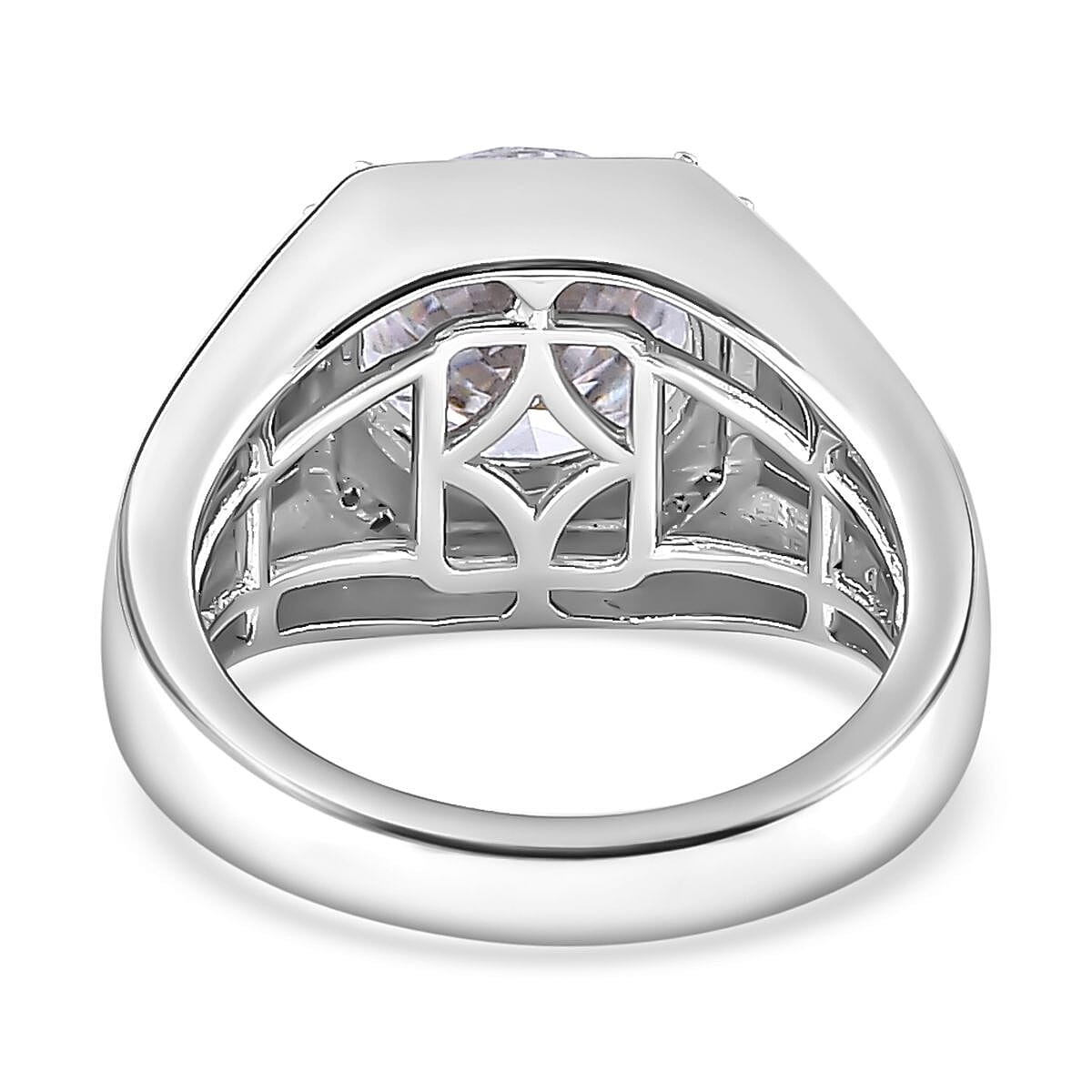 Moissanite Ring in Two Tone Plated Sterling Silver 3.47 Ct, Silver Wt 7.05 GM 7652046 4