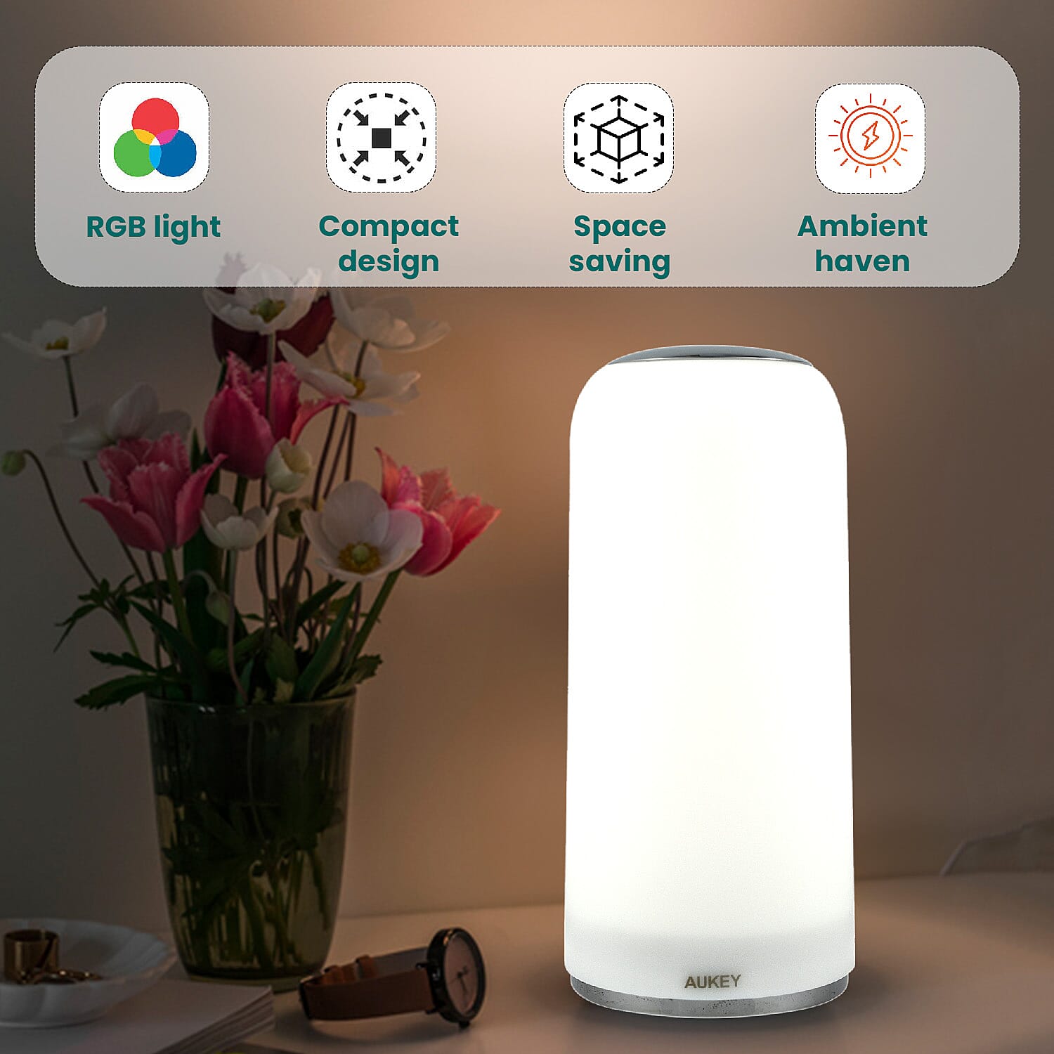 CLOSE OUT DEAL - AUKEY Touch Control RGB Lamp LT-T7R 7652172 3