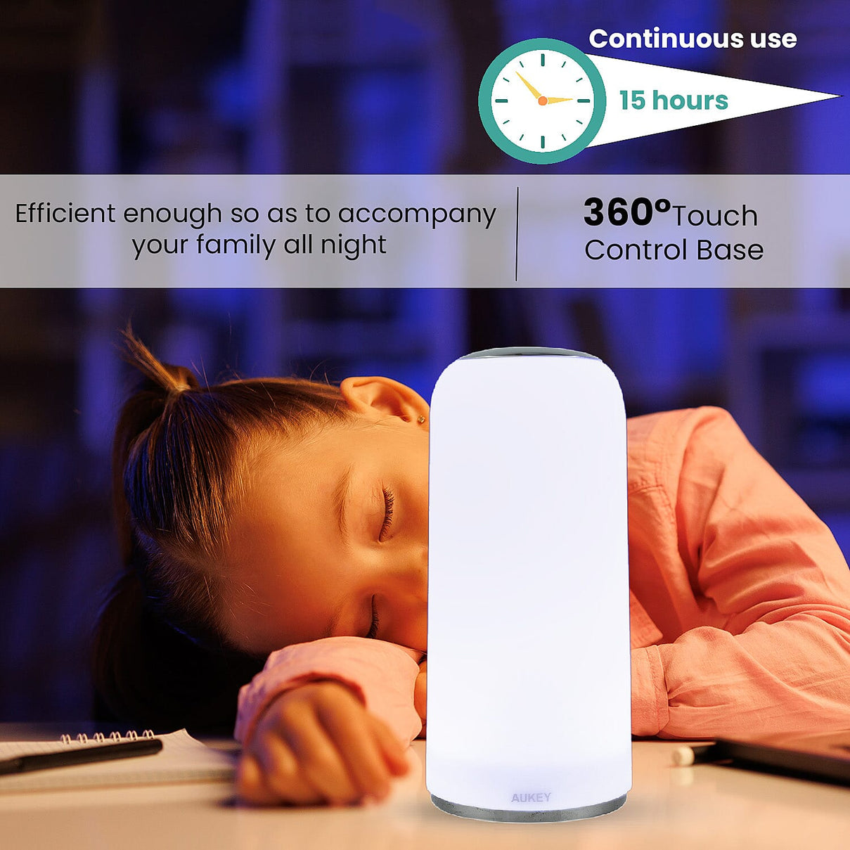 CLOSE OUT DEAL - AUKEY Touch Control RGB Lamp LT-T7R 7652172 5