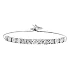 Diamond Tennis Bracelet (Size Adjustable 6.5 - 9.5) in Platinum Overlay Sterling Silver, Silver Wt. 5.08 Gms