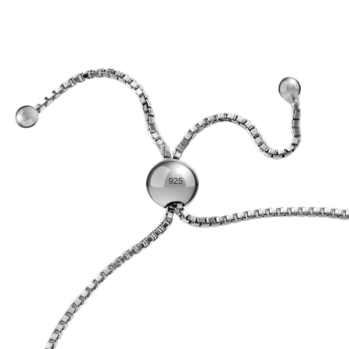 Diamond Tennis Bracelet (Size Adjustable 6.5 - 9.5) in Platinum Overlay Sterling Silver, Silver Wt. 5.08 Gms 7653251 2