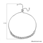 Diamond Tennis Bracelet (Size Adjustable 6.5 - 9.5) in Platinum Overlay Sterling Silver, Silver Wt. 5.08 Gms