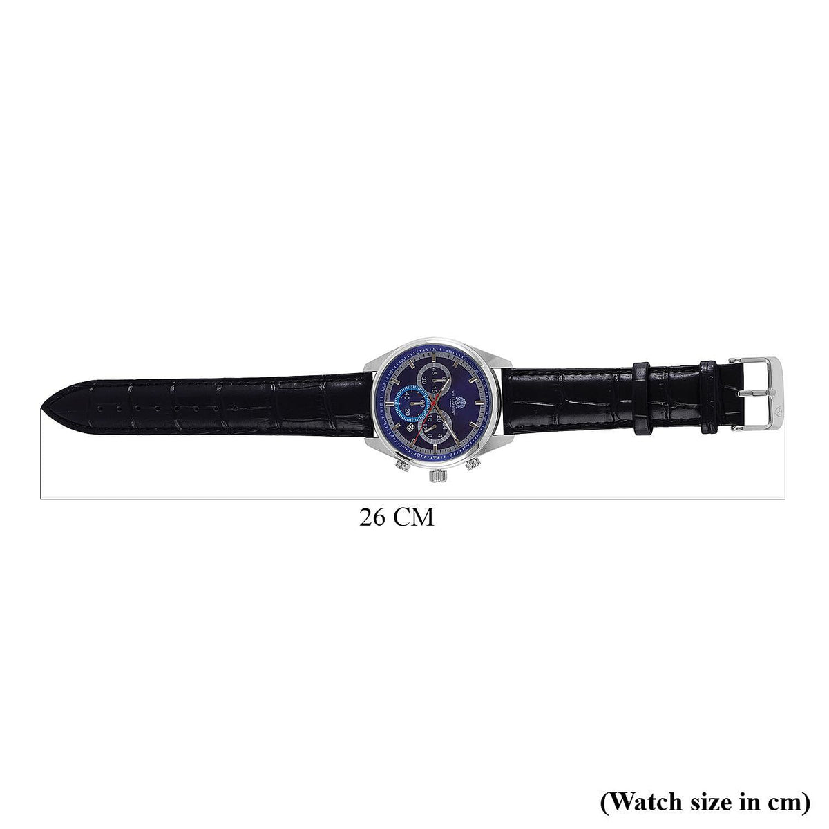 William Hunt Blue Dial Multifunctional Japanese VD3 Movement Stainless Steel Watch with Black Leather Belt 7653271 6
