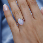9K Yellow Gold Ethiopian Welo Opal & Pink Tourmaline Ring 4.60 Ct.