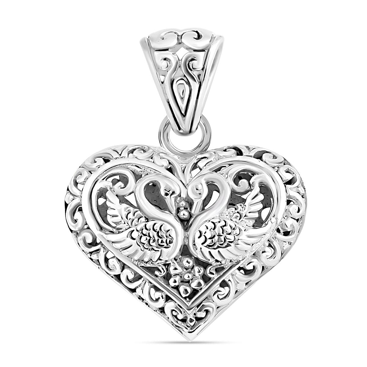 Royal Bali Collection - Sterling Silver Swan Heart Pendant 7654053 0