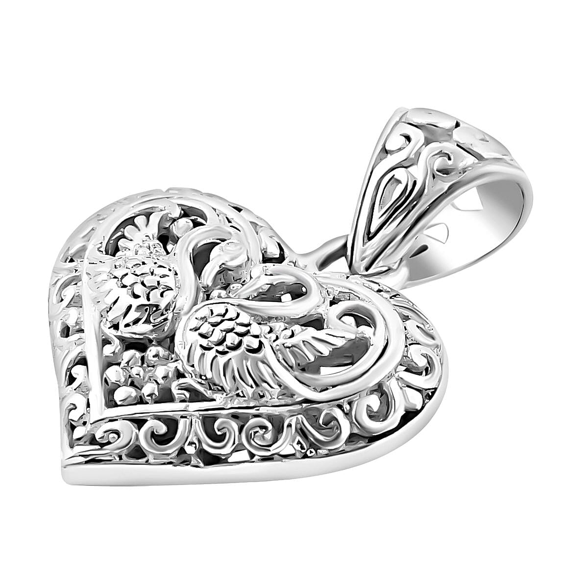 Royal Bali Collection - Sterling Silver Swan Heart Pendant 7654053 4