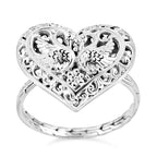 Royal Bali Collection - Sterling Silver Swan Heart Ring