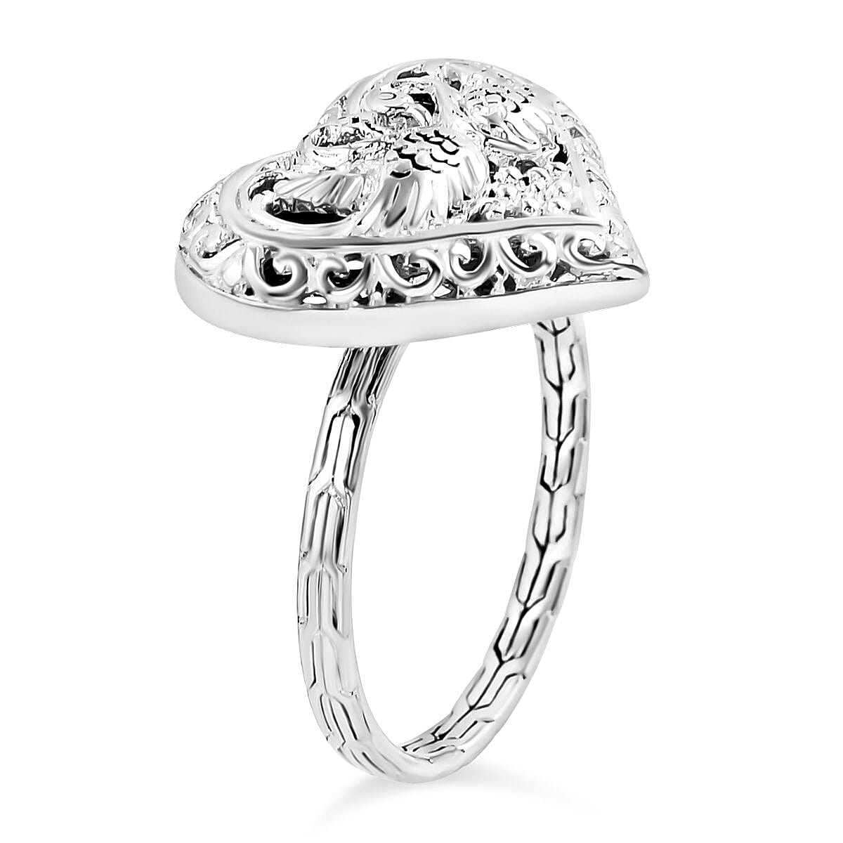 Royal Bali Collection - Sterling Silver Swan Heart Ring 7654054 3