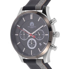 William Hunt Japanese Movement 5ATM Watch with Black & Grey Leather Strap