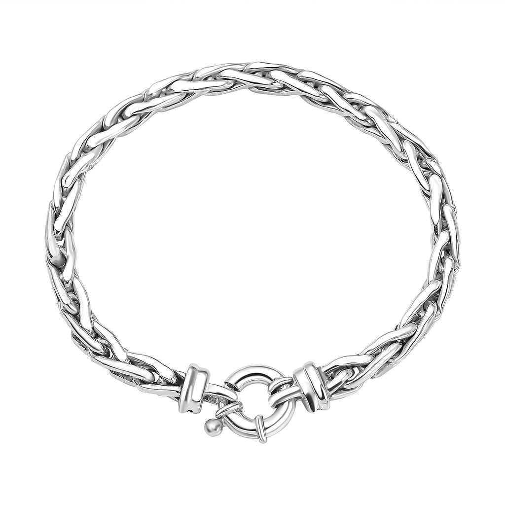 One Time Close Out Deal- Sterling Silver Spiga Bracelet (Size - 7.5), Silver Wt 8.30 GM