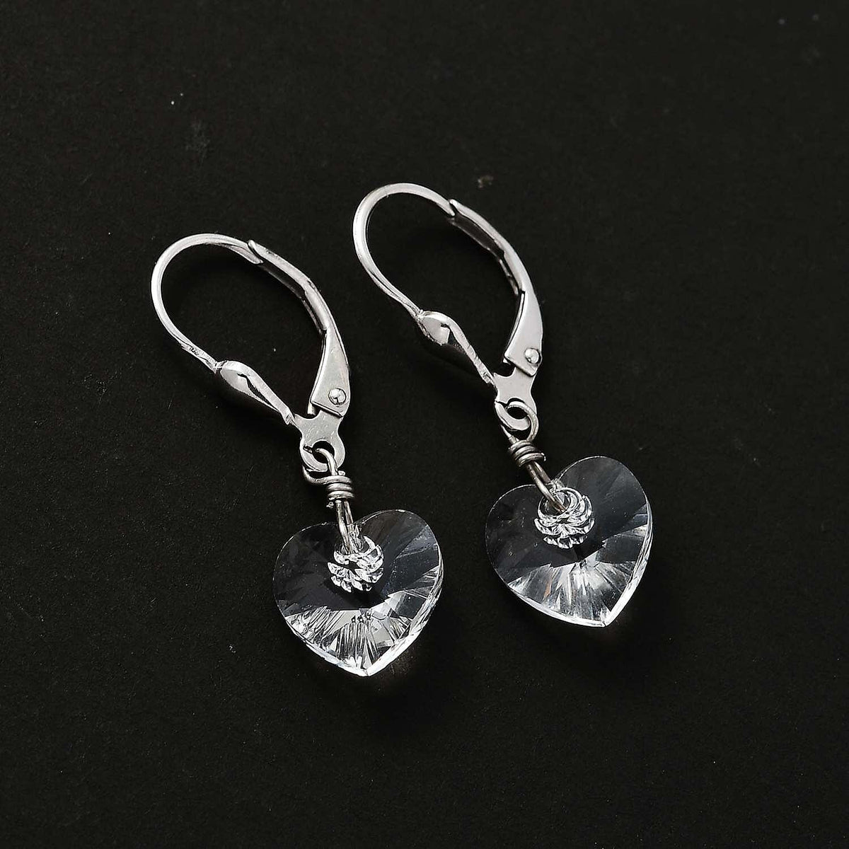 White Finest Austrian Crystal Heart Earrings in Platinum Overlay Sterling Silver 7657826 3