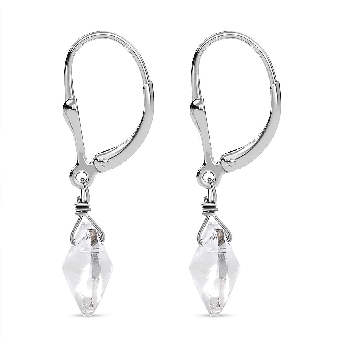 White Finest Austrian Crystal Heart Earrings in Platinum Overlay Sterling Silver 7657826 6