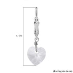 White Finest Austrian Crystal Heart Earrings in Platinum Overlay Sterling Silver