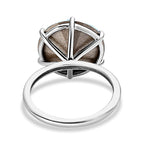 Close Out- Aquamarine Finest Austrian Crystal Solitaire Ring in Platinum Overlay Sterling Silver