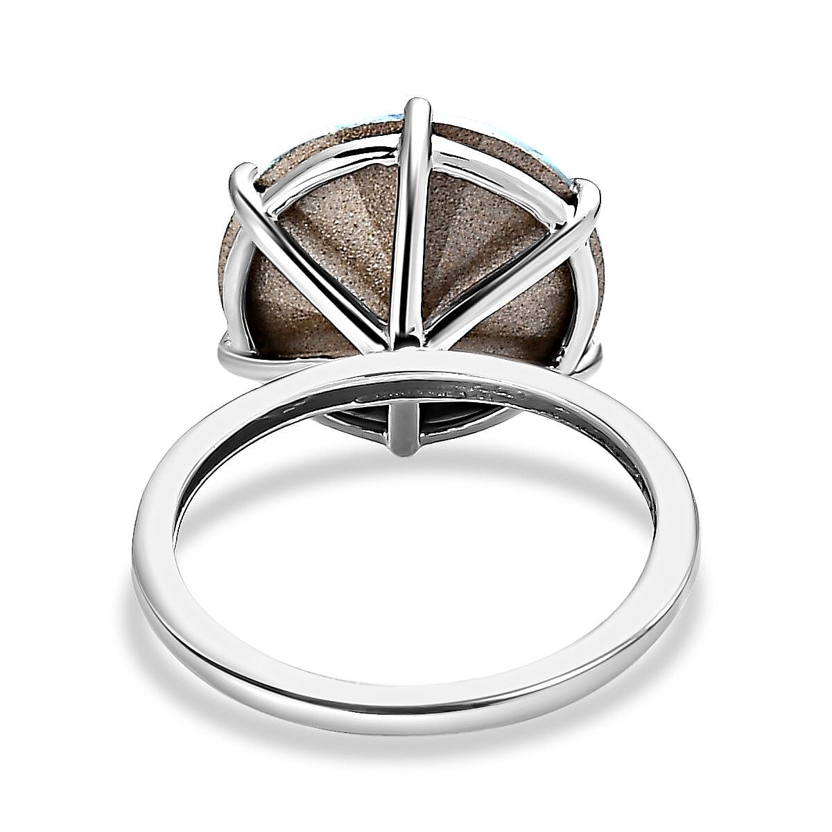Close Out- Aquamarine Finest Austrian Crystal Solitaire Ring in Platinum Overlay Sterling Silver 7657843 4