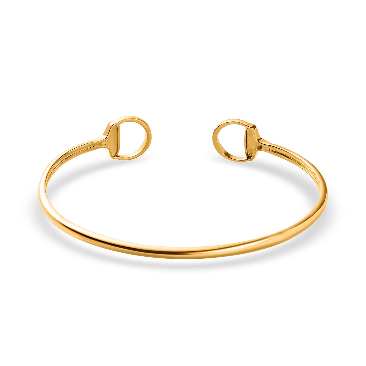 Designer Inspired - 18K Yellow Gold Vermeil Plated Sterling Silver Snaffle Bangle (Size 7.5) 7658421 5