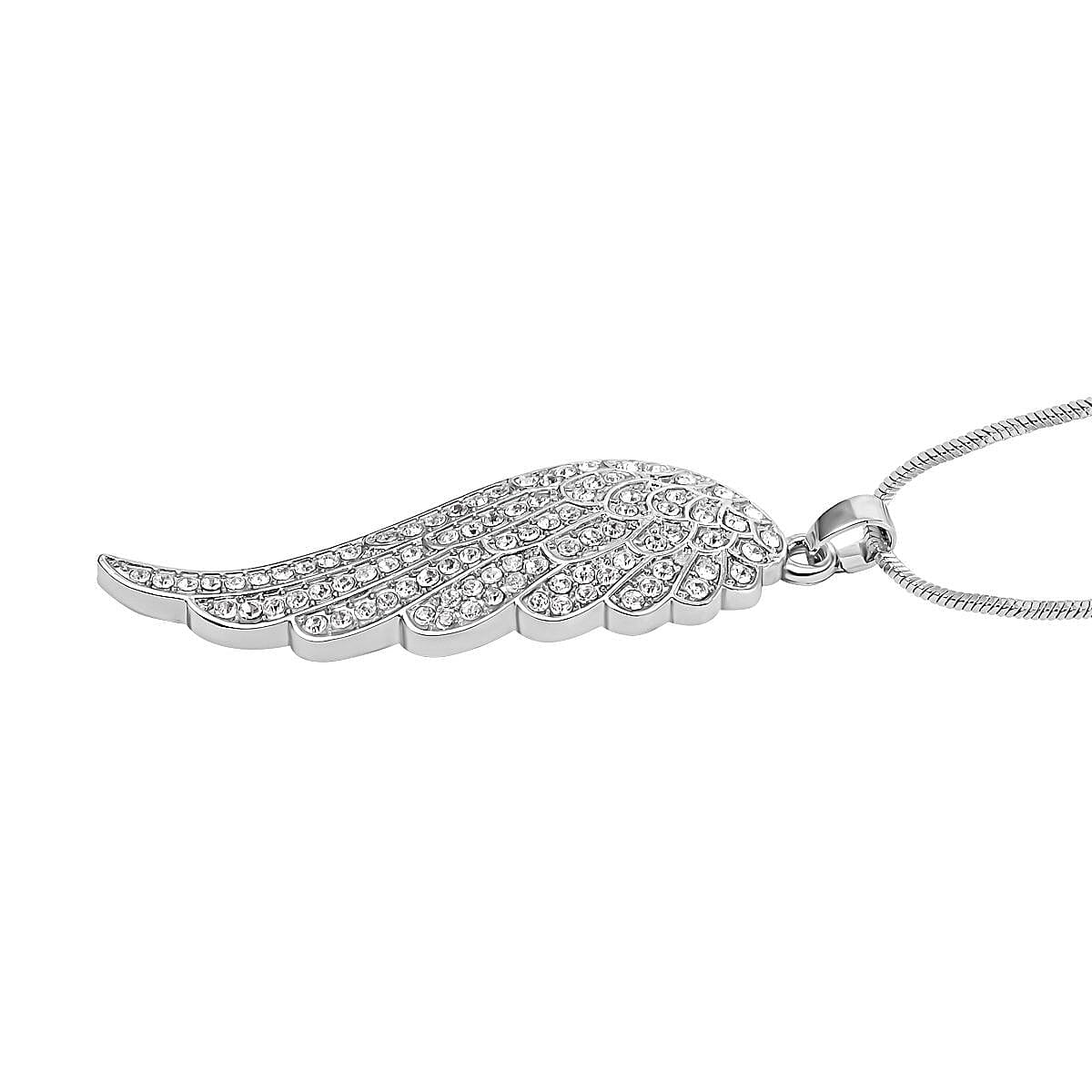 White Austrian Crystal Angel Wing Necklace (Size - 24) 7658506 2