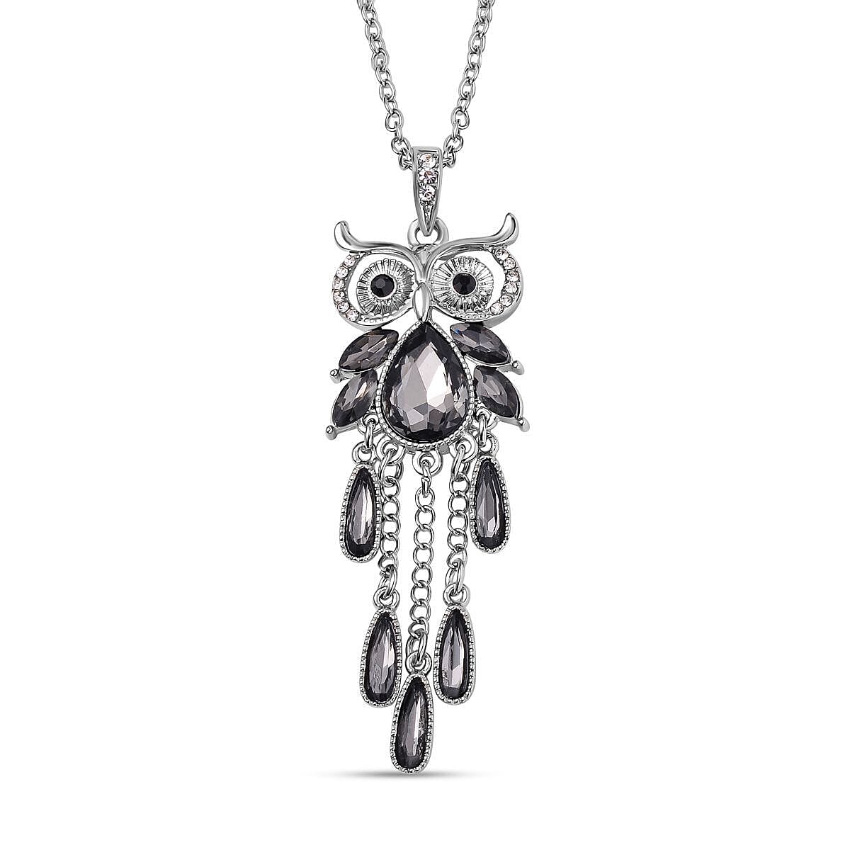 Multi Colour Austrian Crystal Enamelled Owl Necklace (Size - 24) 7658518 0
