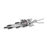 Multi Colour Austrian Crystal Enamelled Owl Necklace (Size - 24)