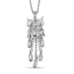 Multi Colour Austrian Crystal Enamelled Owl Necklace (Size - 24)