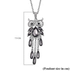 Multi Colour Austrian Crystal Enamelled Owl Necklace (Size - 24)