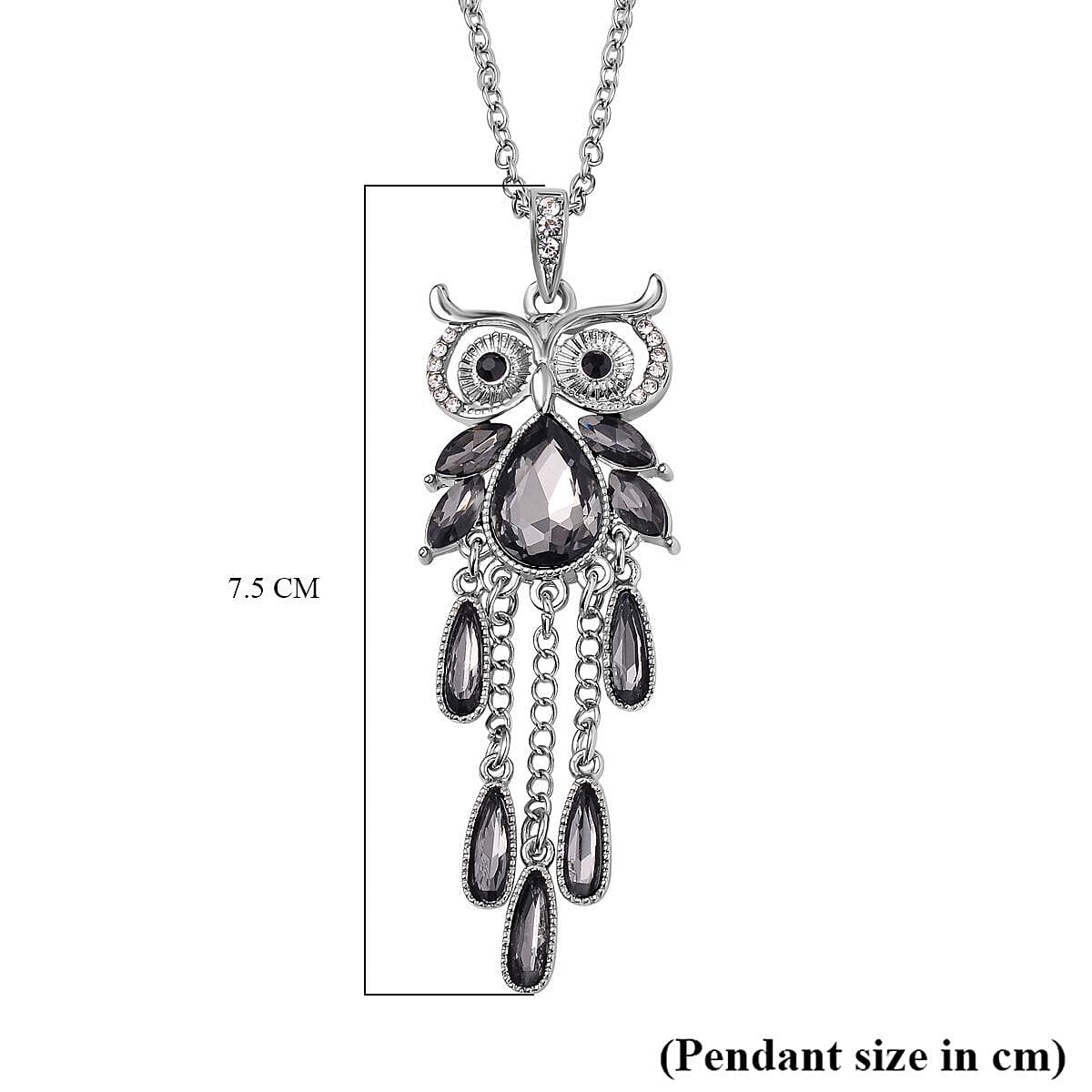 Multi Colour Austrian Crystal Enamelled Owl Necklace (Size - 24) 7658518 6