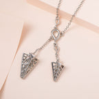 White Austrian Crystal Triangle Necklace (Size - 24)
