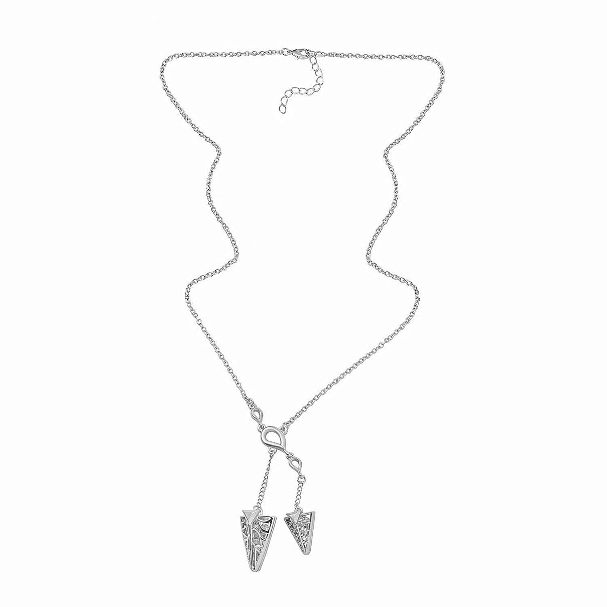 White Austrian Crystal Triangle Necklace (Size - 24) 7658562 4