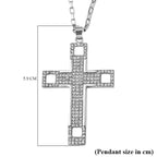 White Austrian Crystal Cross Necklace (Size - 24-2 inch Ext.)