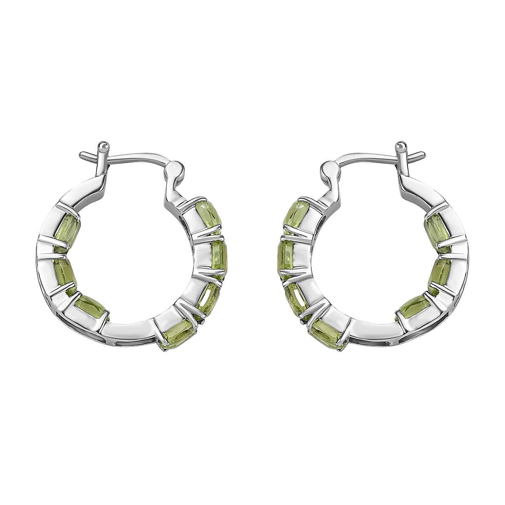 Hebei Peridot Hoop Earrings with Clasp 9.87 Ct.