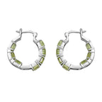 Hebei Peridot Hoop Earrings with Clasp 9.87 Ct.