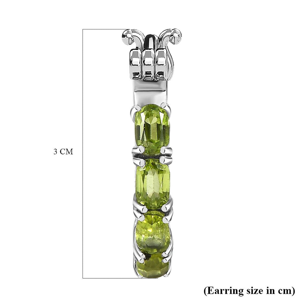 Hebei Peridot Hoop Earrings with Clasp 9.87 Ct.