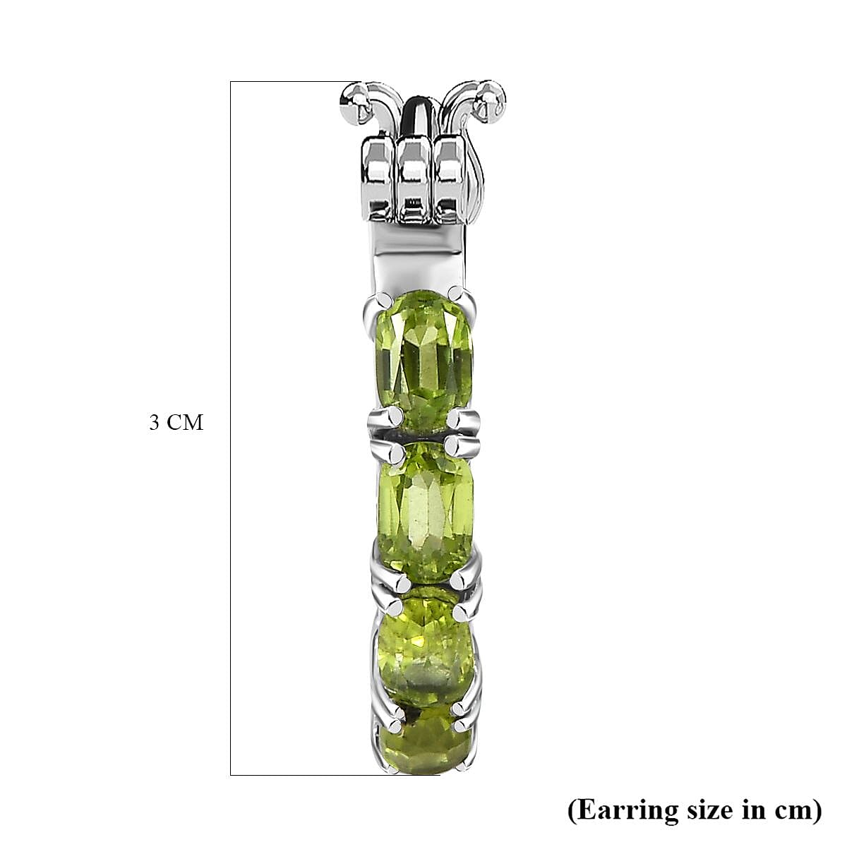 Peridot Inside-Out Hoop Earrings in Stainless Steel 9.87 Ct. 7659230 5
