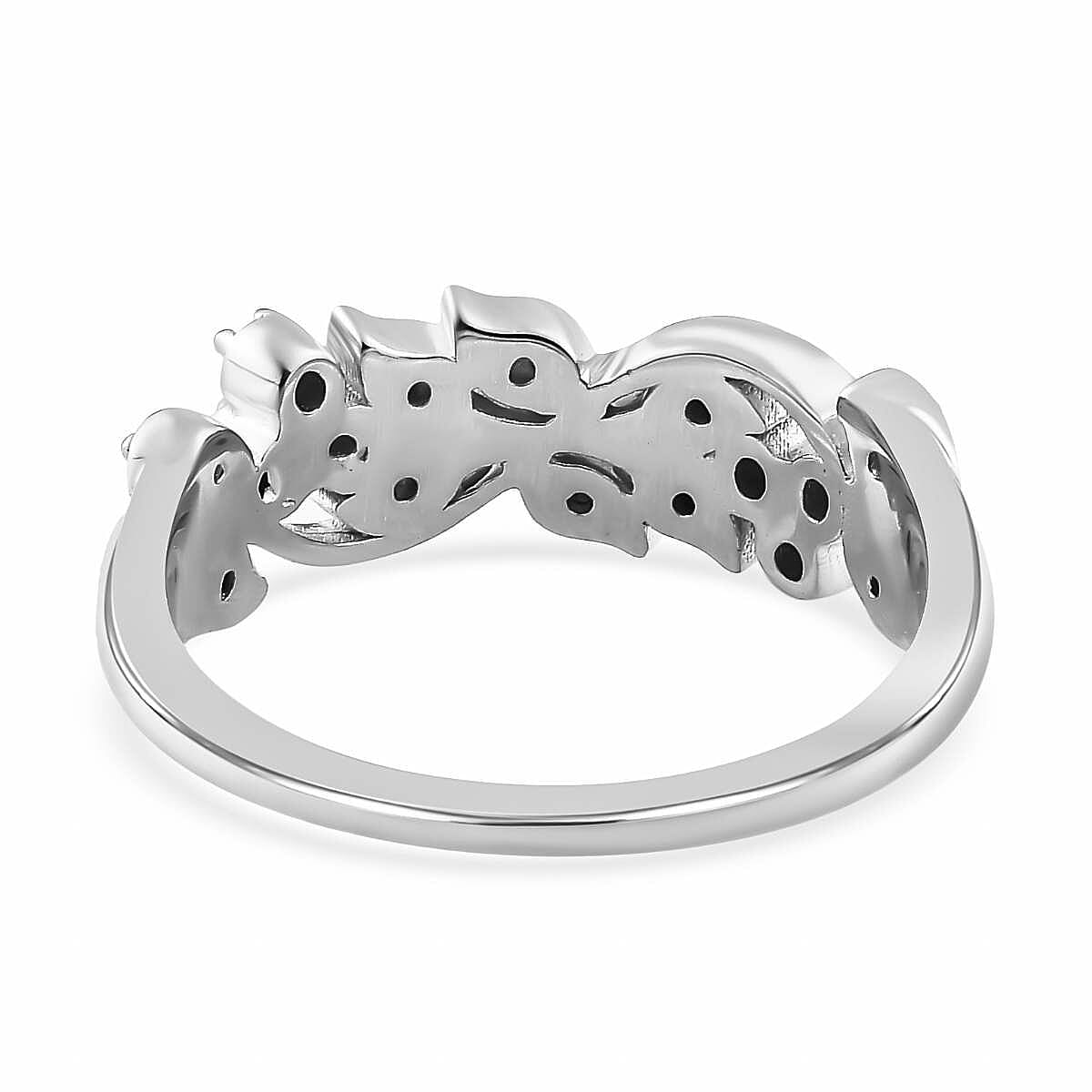 Diamond Filigree Band Ring in Platinum Overlay Sterling Silver 0.15 Ct 7659283 5